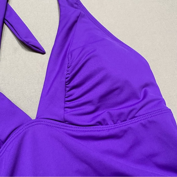 ATHLETA Shirrendipity rich purple tankini top, S. - Picture 3 of 6